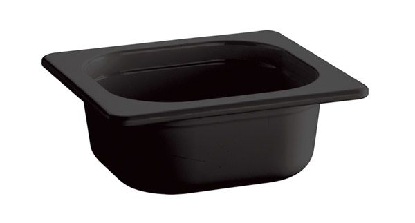 Behälter GN 1/6 ECO LINE, 17,6 x 16,2 cm, Tiefe: 6,5 cm, 0,8 ltr., Melamin, schwarz