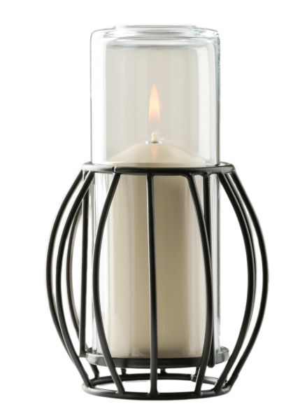 Tischlampe Cosma 60A, Lampenkörper: braun, Glaszylinder: milchig, Höhe: 17 cm